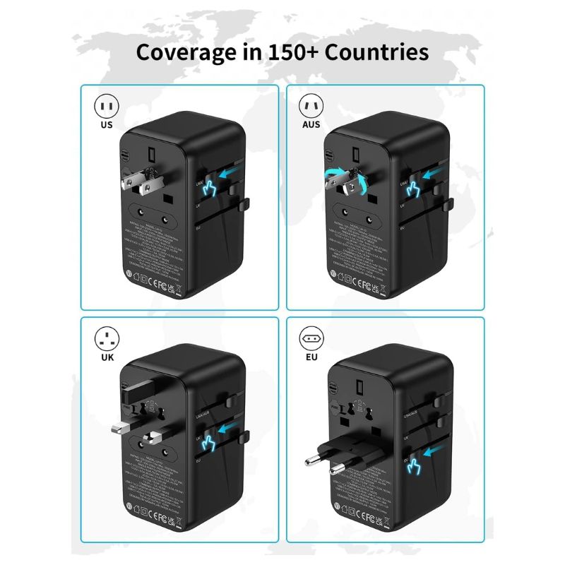 Momax 1-World UA10 100W GaN 4 ports + AC Travel Adapter