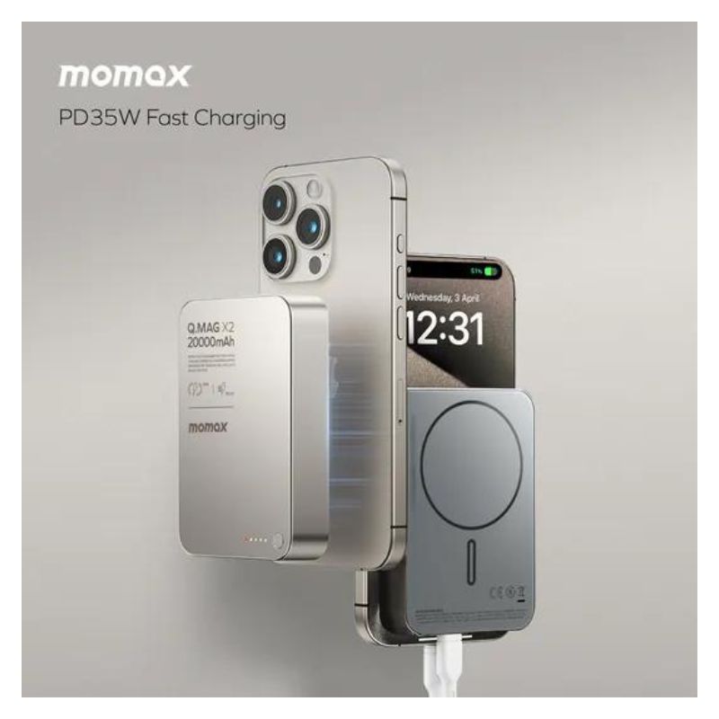 Momax Q.Mag X2 The Ultimate 20000mAh Magnetic Wireless Power Bank