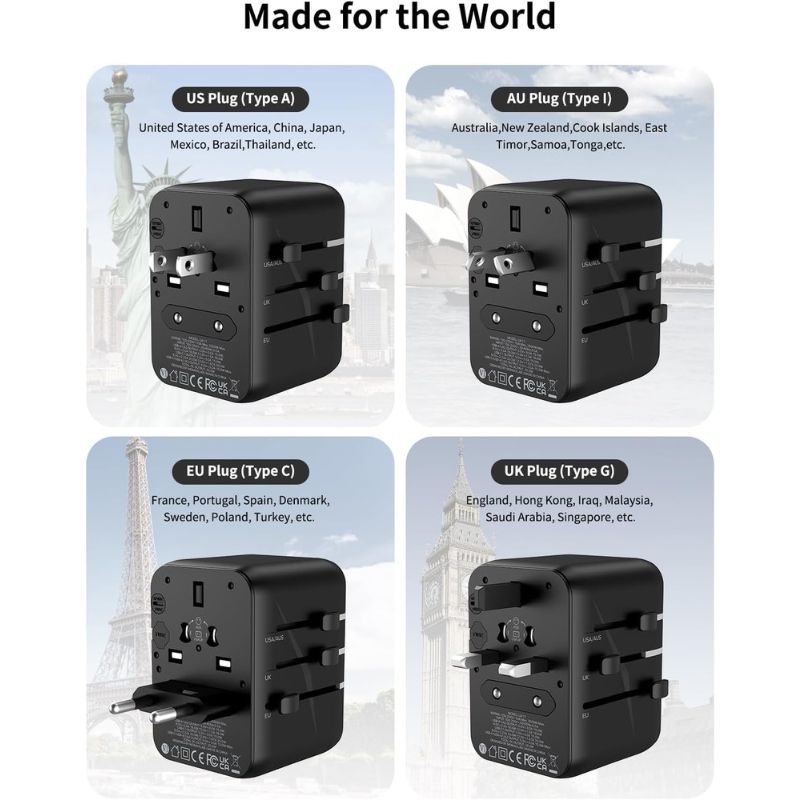 Momax UA11 1-World 3 Port AC Travel Adapter