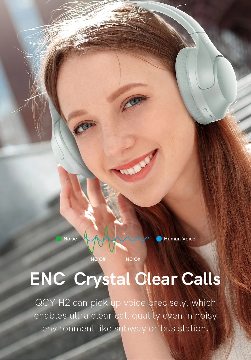 QCY H2 wireless over-ear headphones black design Holooz Bangladesh 