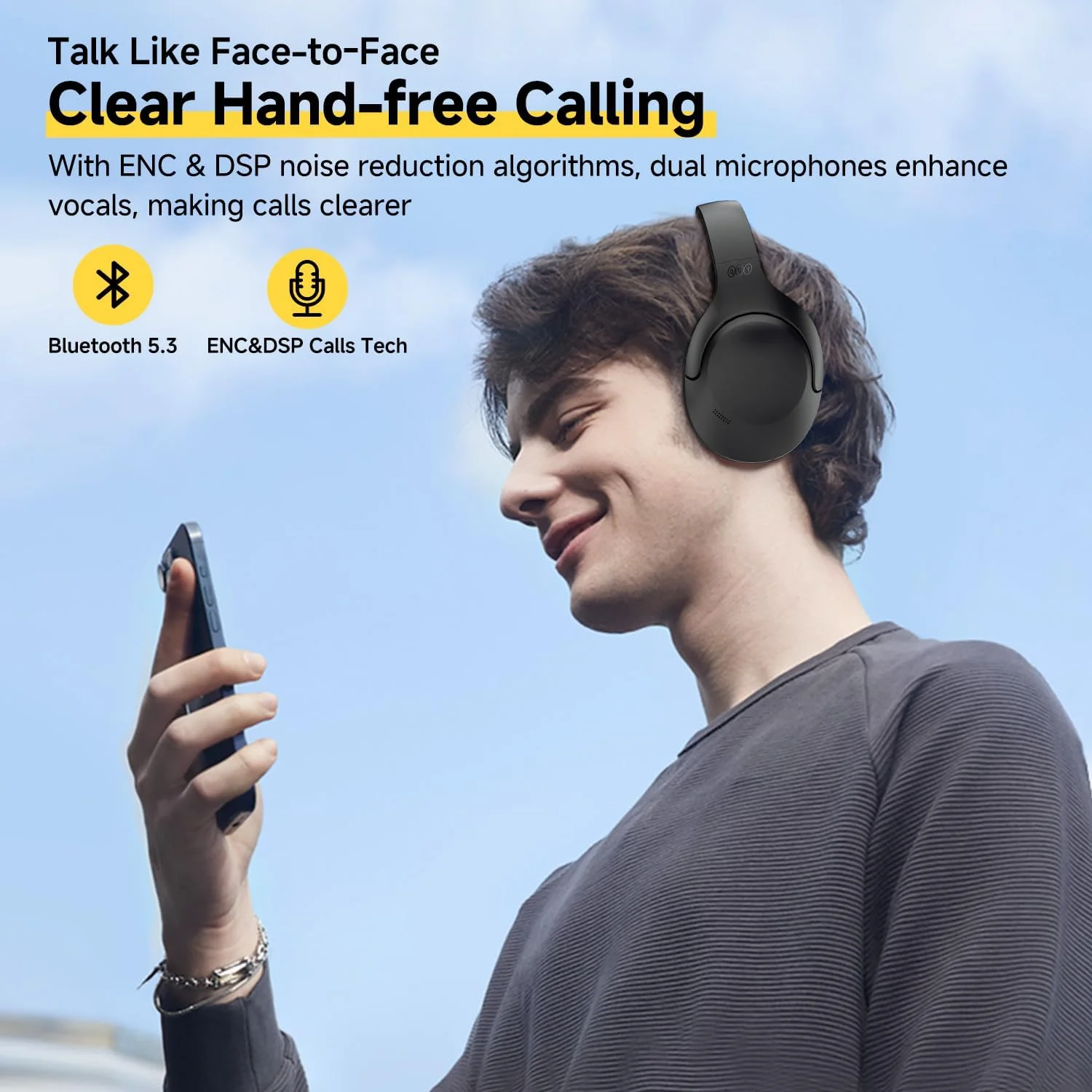 QCY H3 Lite ANC headphone black wireless over ear Holooz 