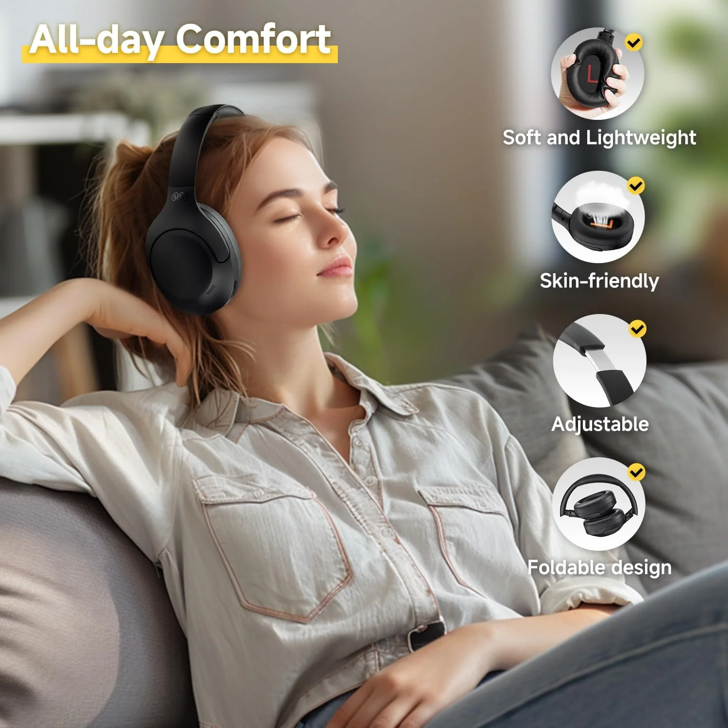 Wireless ANC headphone QCY H3 Lite premium sound Holooz 