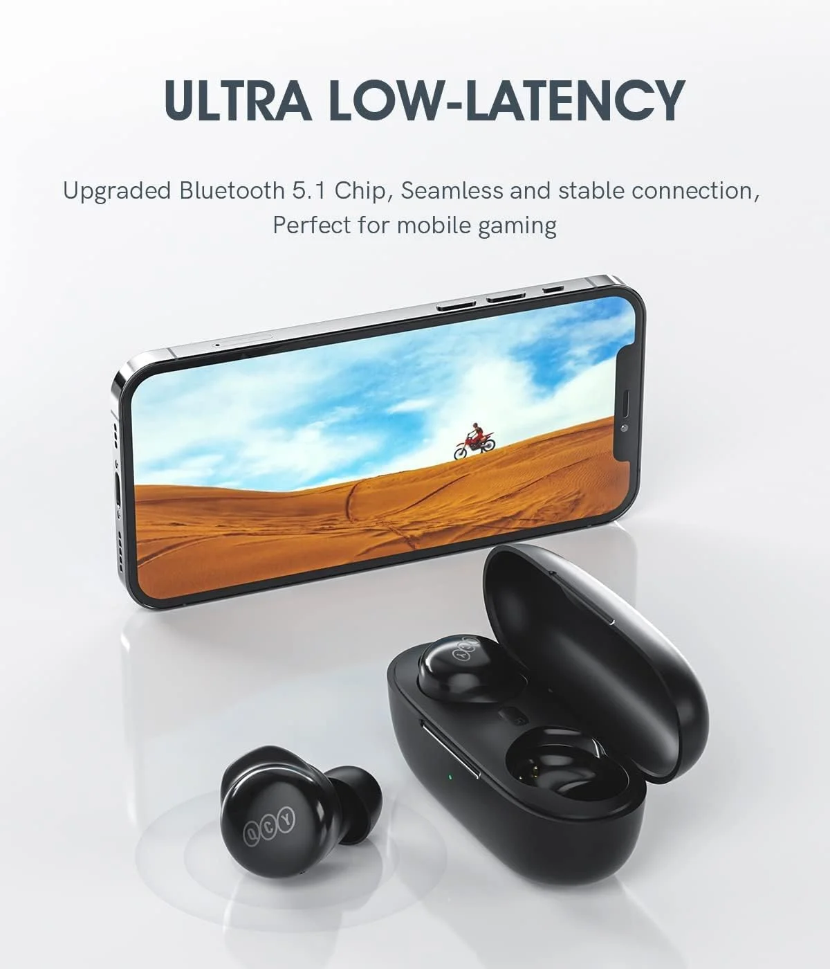 QCY T17 ENC earbuds gaming music low latency Holooz Bangladesh 