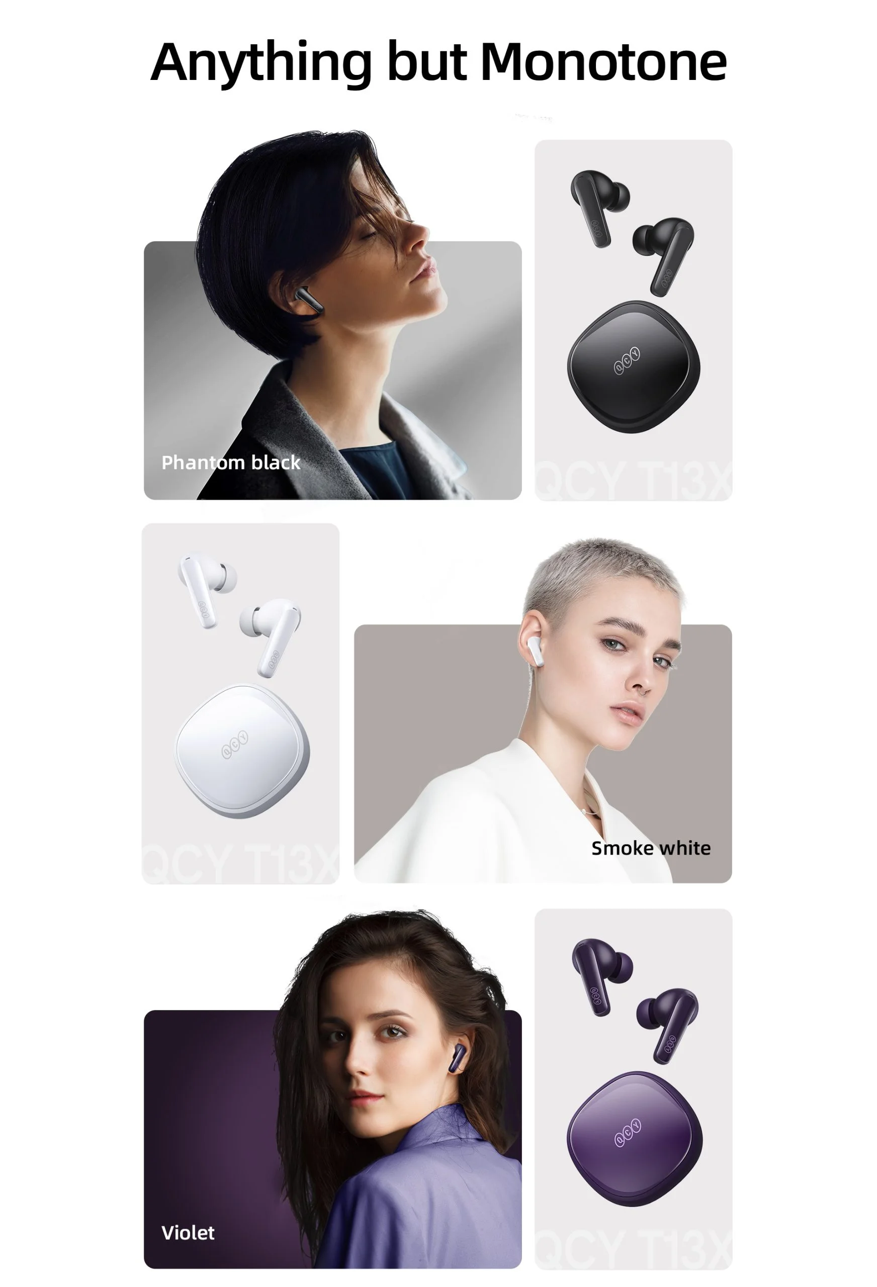 QCY T13x Bluetooth 5.3 wireless earbuds clear sound Holooz 