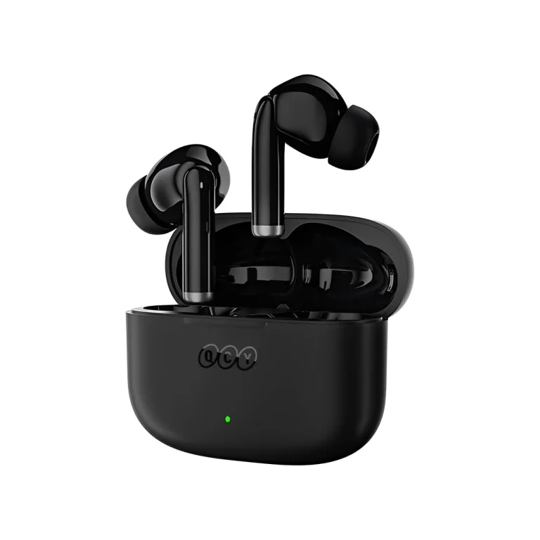 QCY T19 smart earbuds black color with case – Holooz BD