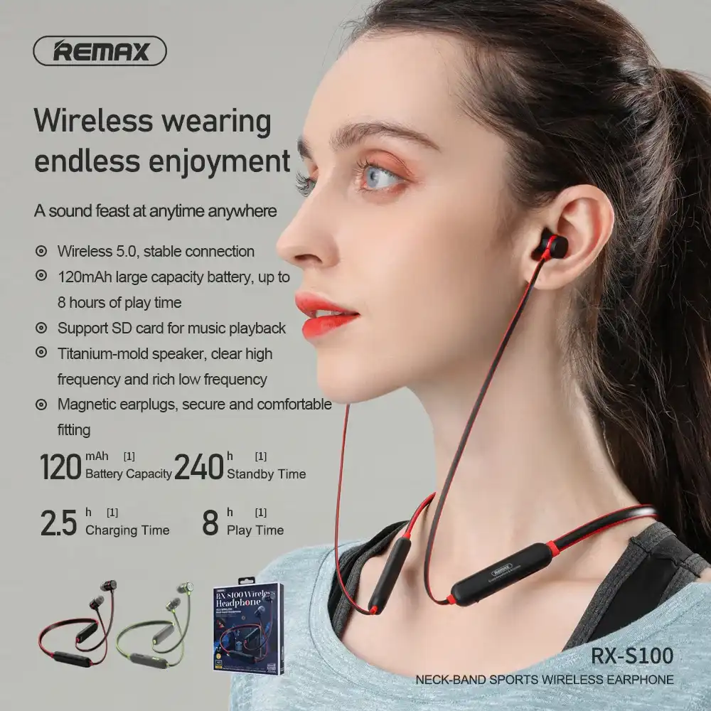 Buy Remax RX-S100 Wireless Neckband Earphone from Holooz at a low price in Bangladesh