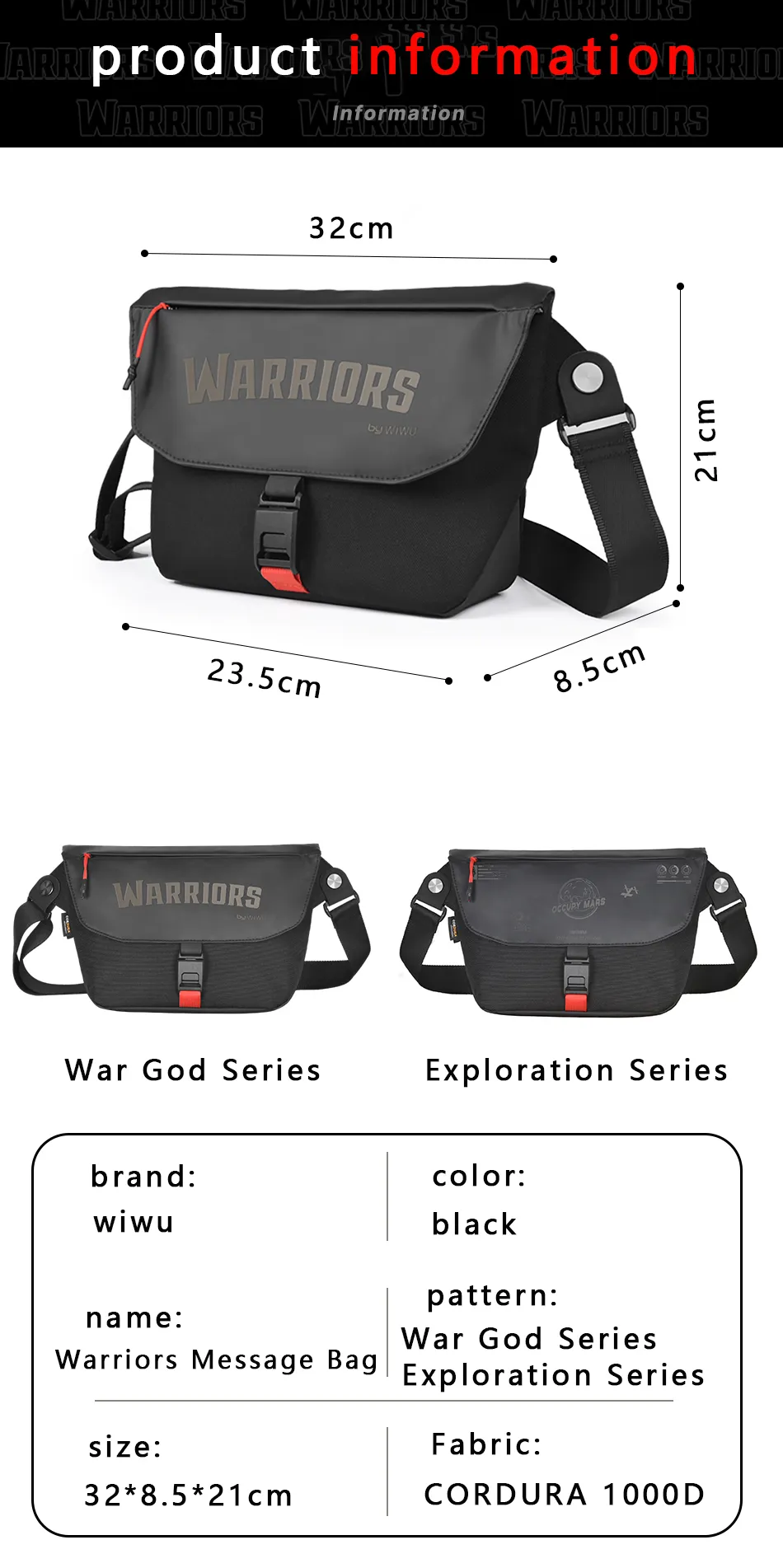 Buy WiWU Warriors Message Bag X Cordura 1000D Nylon Crossbody Bag With Magnetic Buckle from Holooz at a low price in Bangladesh