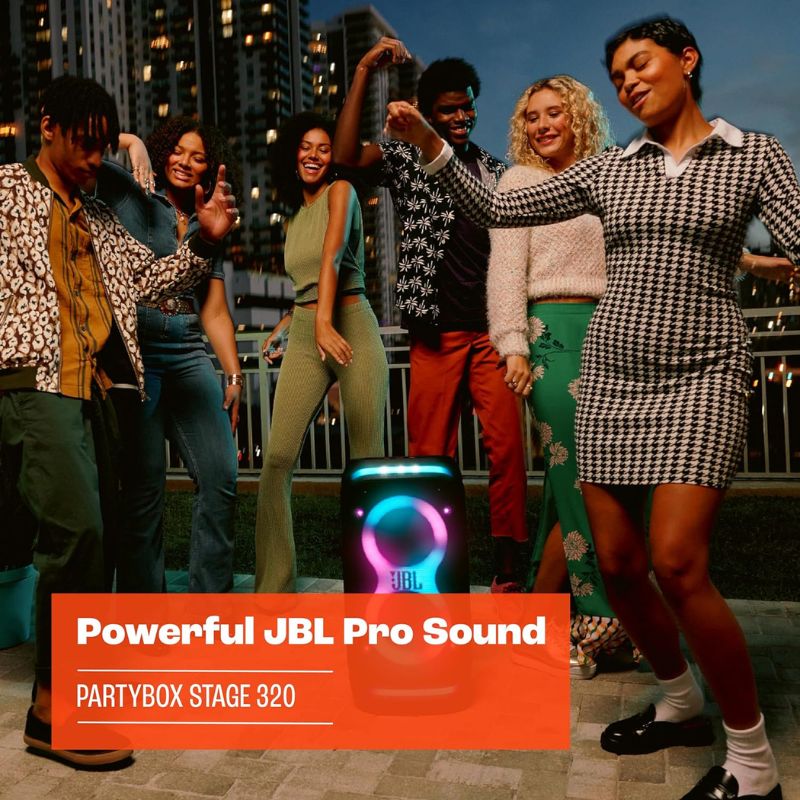 JBL PartyBox Stage 320 - Portable Party Speaker with Telescopic Handle