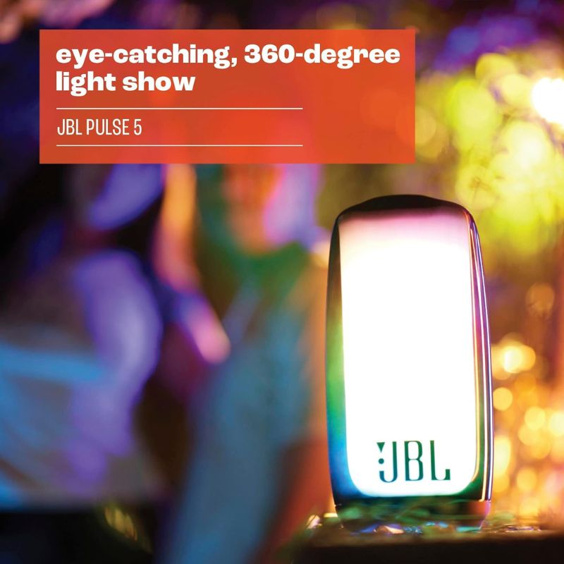 JBL Pulse 5 Portable Bluetooth Speaker With Light Show.