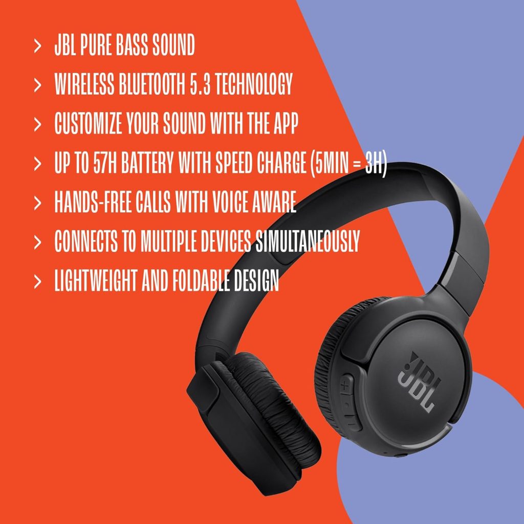 JBL Tune 520BT Over-Ear Headphone.