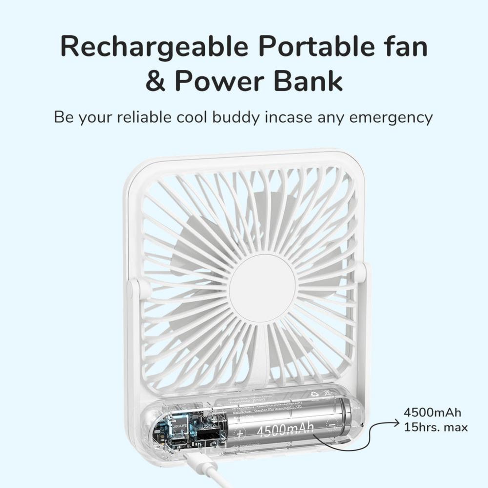 Buy JISULIFE FA26 4500mAh Rechargeable Ultra Thin Desktop Fan from Holooz at a low price in Bangladesh