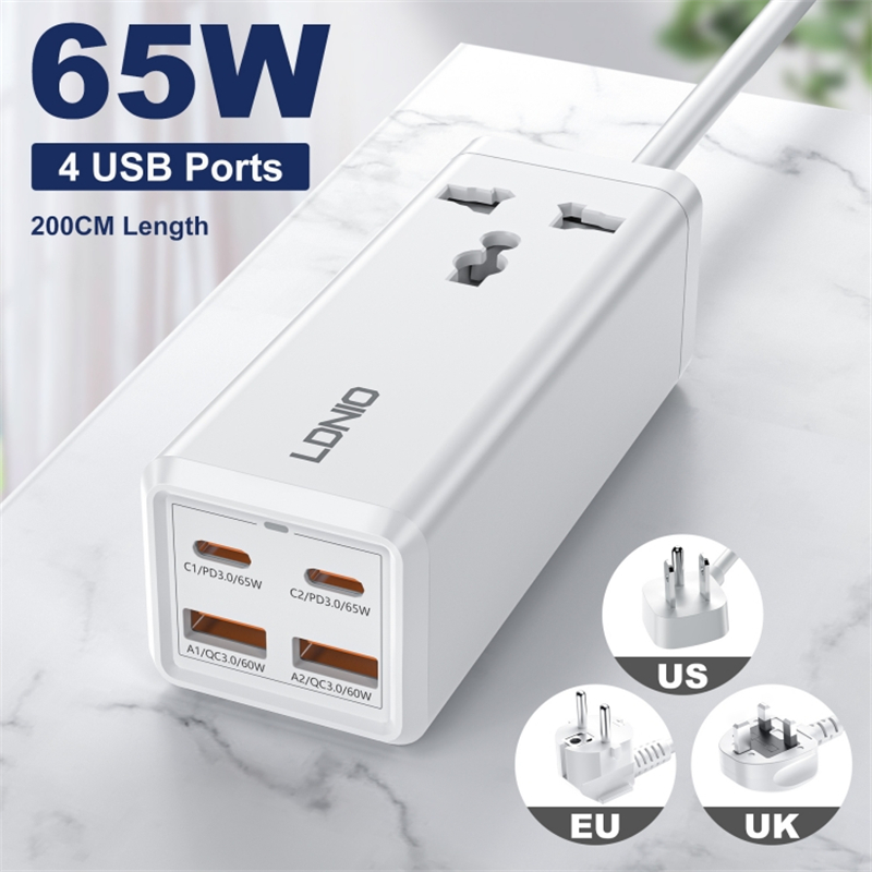 LDNIO SC1418 65W PD Desktop Power Strip with Power Socket.