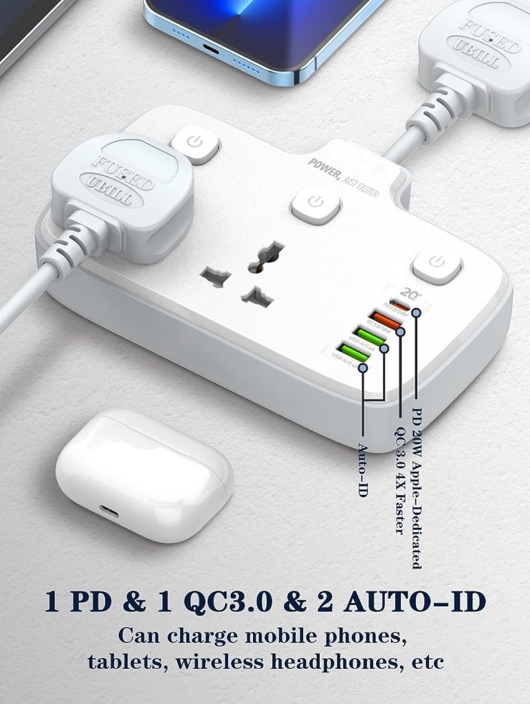 LDNIO SC2413 PD & QC3.0 2 Universal Outlets Power Socket.