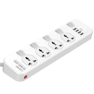 LDNIO SC4408 DEFENDER SERIES 4 Power Socket 4 USB 3.4A 2500W Power Strip.