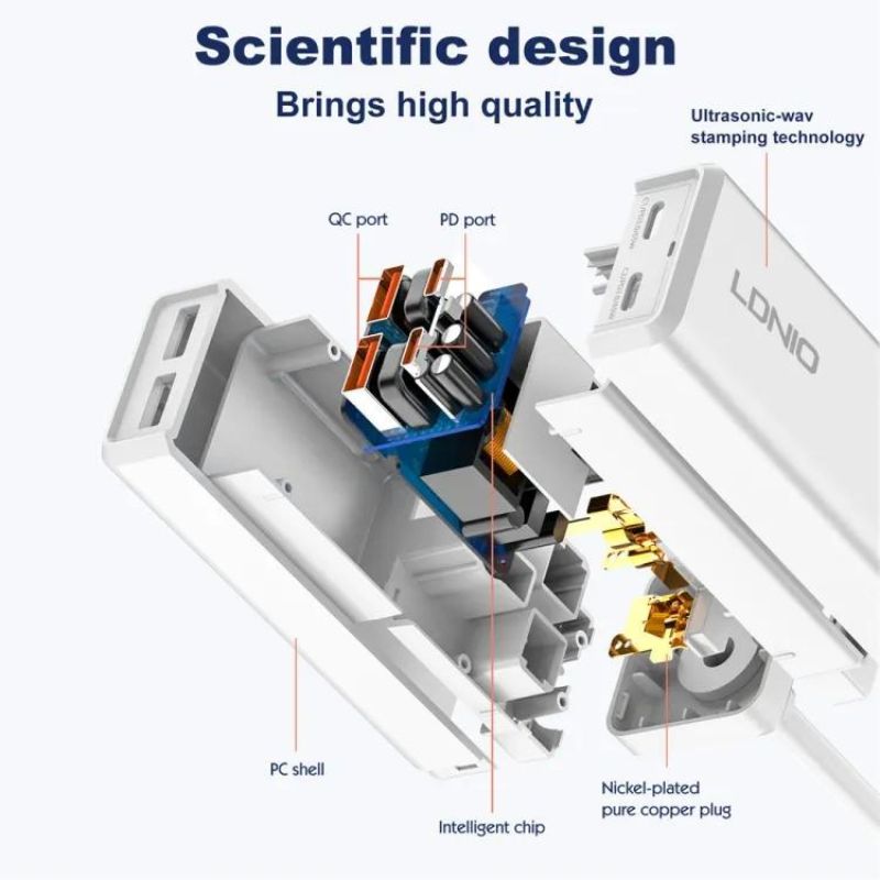 LDNIO SK1495 65W Multifunction UK Power Strip.