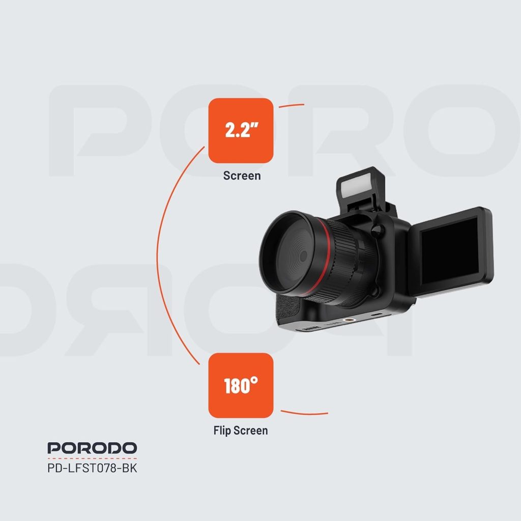 Buy a Porodo Lifestyle 4K Video Digital Camera 50MP, 16X Zoom, Flip Flash from Holooz at a low price in Bangladesh