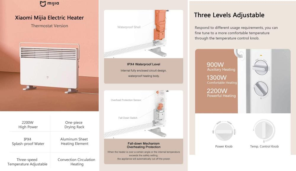 Efficient Xiaomi Mijia 2200W Electric Heater