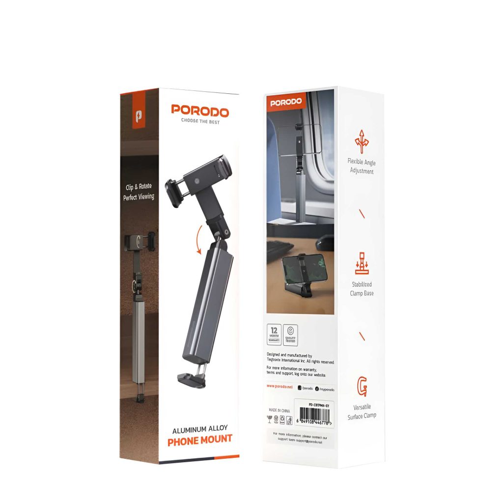 Buy Porodo Aluminum Phone Mount Grey at Holooz