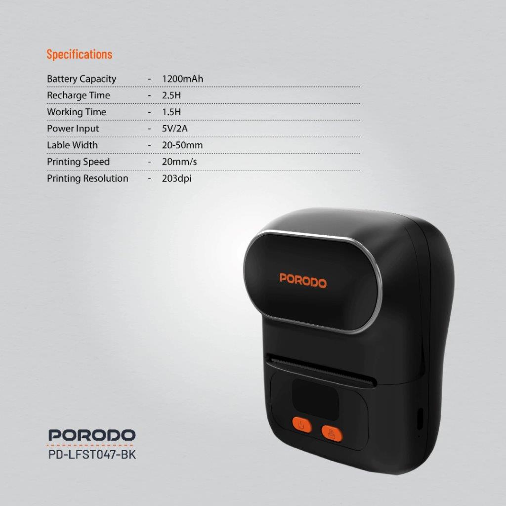 Porodo HD Thermal Printer for Small Businesses - Holooz Bangladesh