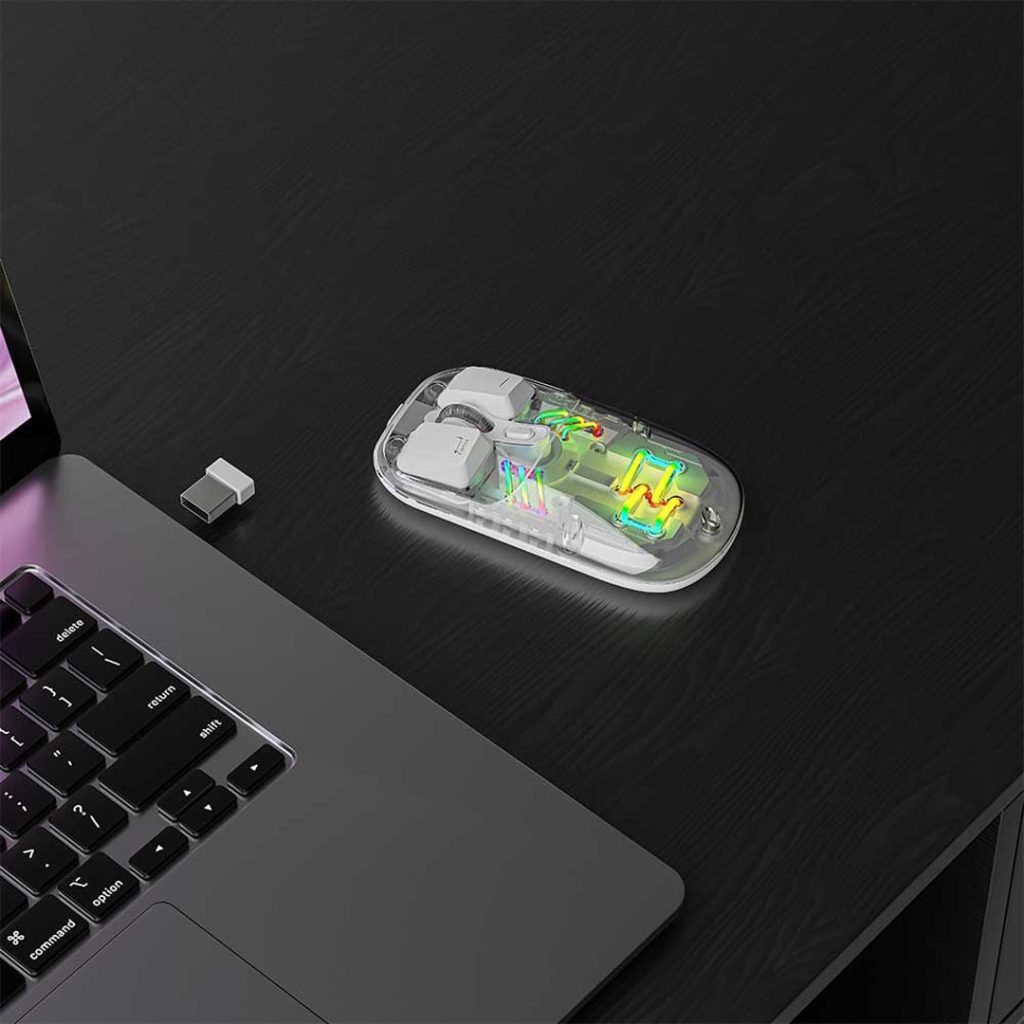 Buy Porodo Transparent Mouse Dual Mode Black in Bangladesh at Holooz