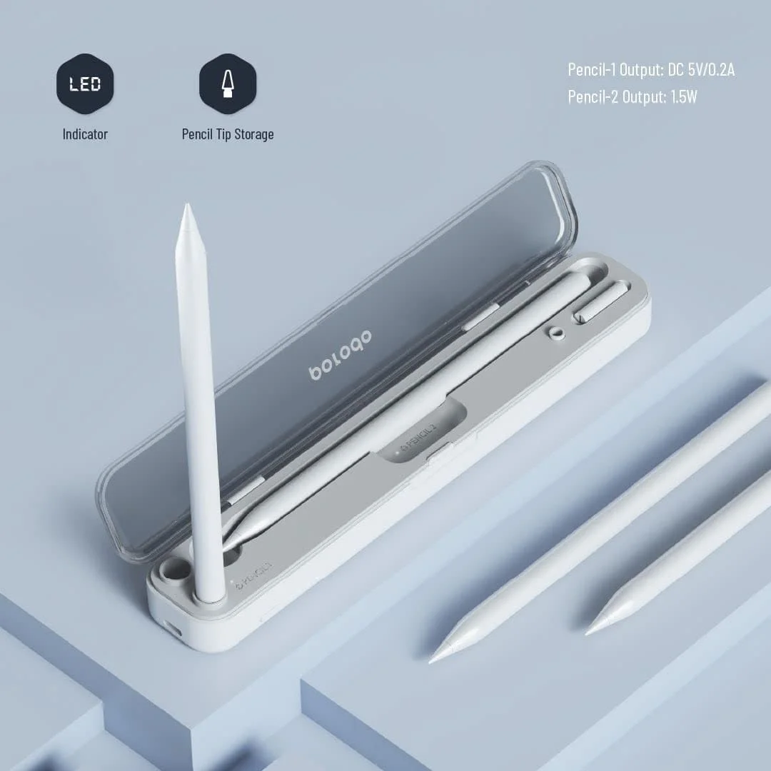 Porodo Wireless Charging Case for Pencil 1 & 2 - Convenient Storage"