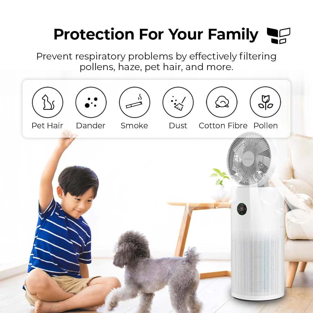 Mijia circulating wind fan air purifier with Xiaomi app integration