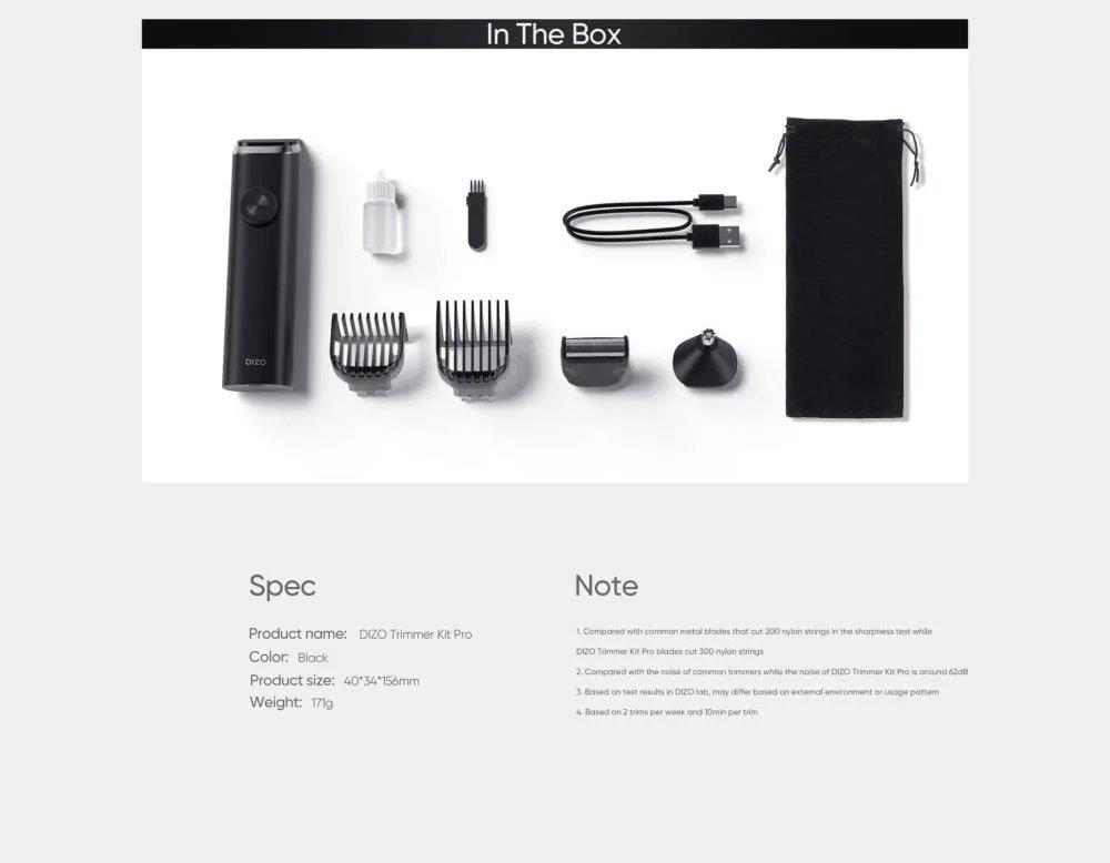Waterproof Dizo Trimmer Kit Pro – Easy Cleaning & Use