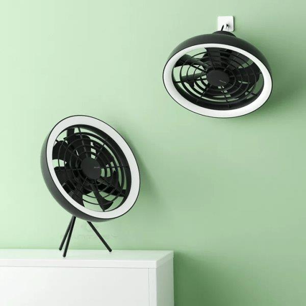 JISULIFE FA17 LED ceiling fan with tripod stand for outdoor use in Bangladesh