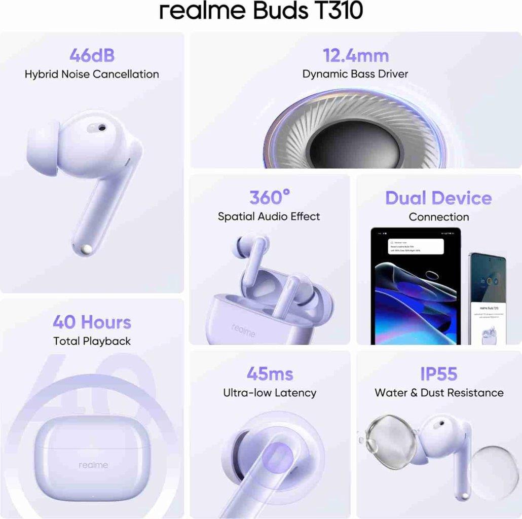 Realme Buds T310 ANC TWS Earbuds in Bangladesh