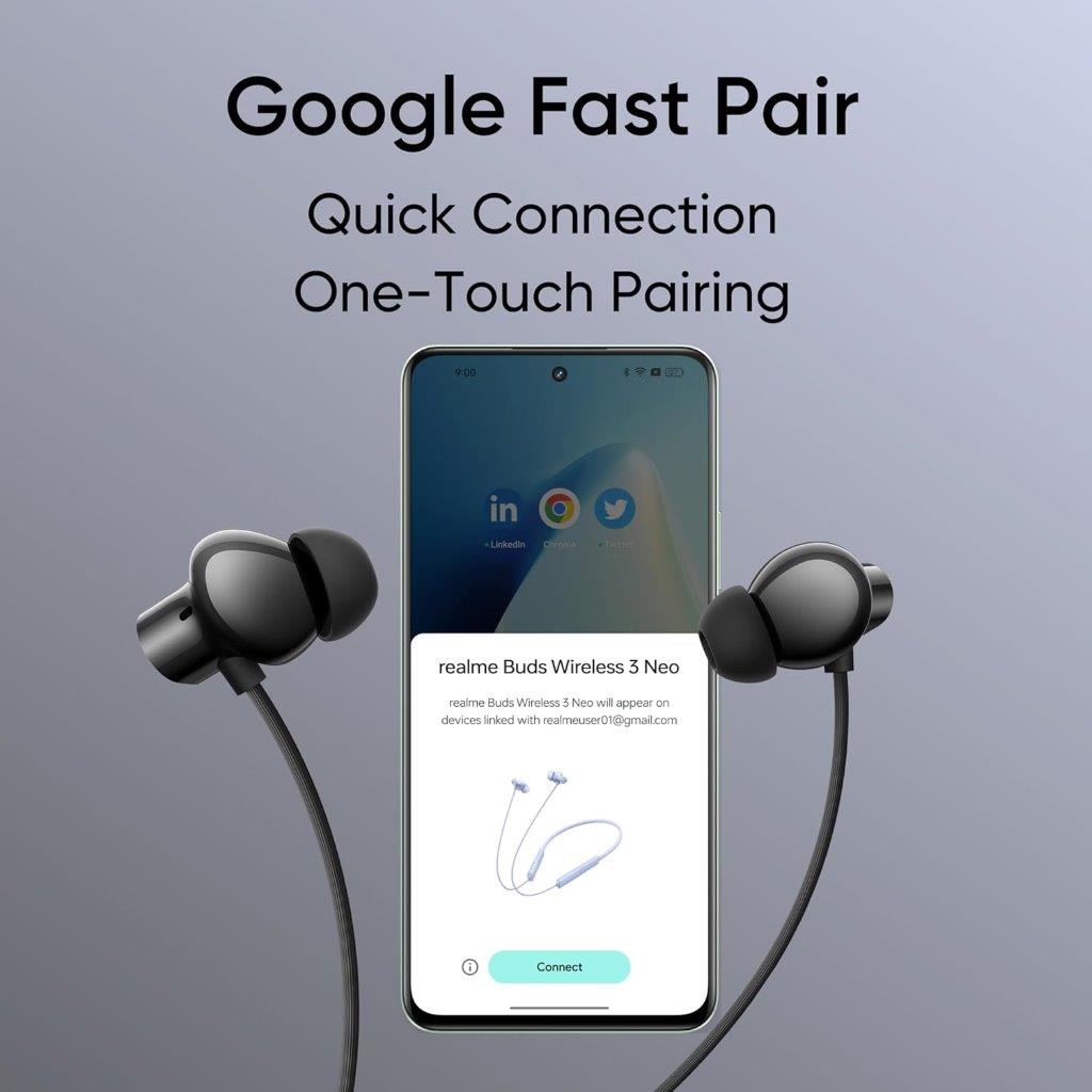 Realme Bluetooth Neckband Earphones - Realme Buds Wireless 3 Neo
