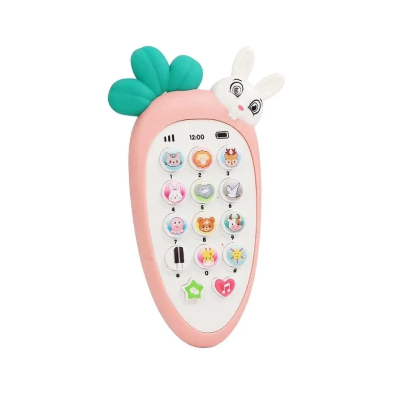 VGRASSP Radish Style Cute Rabbit Face Pretend Play Cell Phone Toy