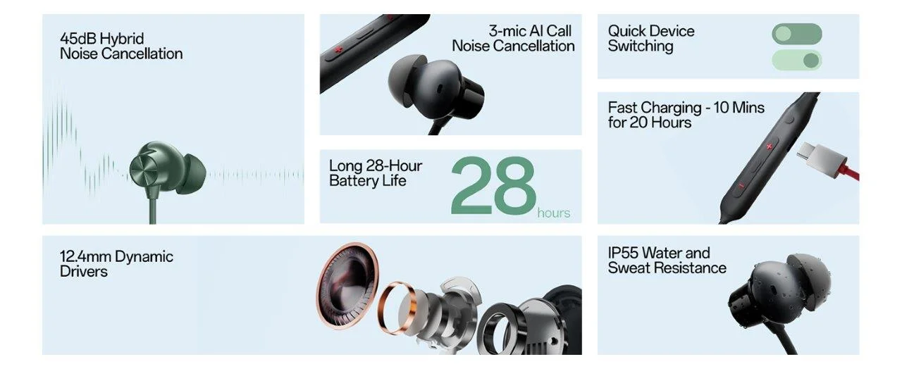 OnePlus Bullets Wireless Z2 ANC Neckband - Seamless Connectivity in Bangladesh