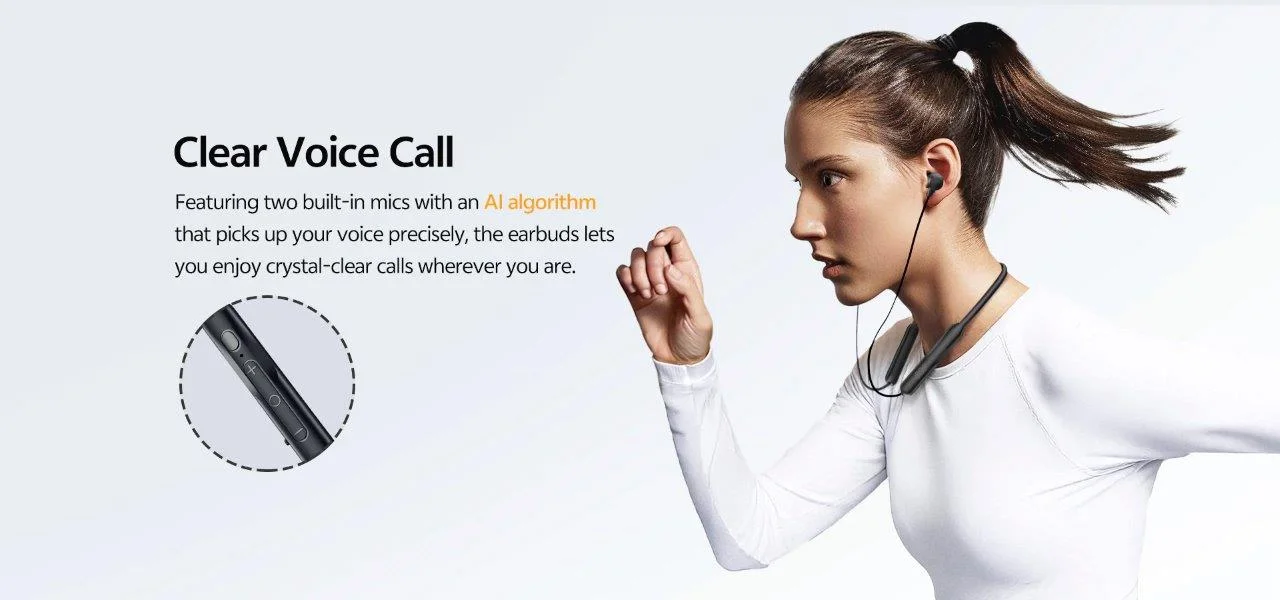 QCY BassBloom ANC N2 Neckband Earphones for Clear Sound