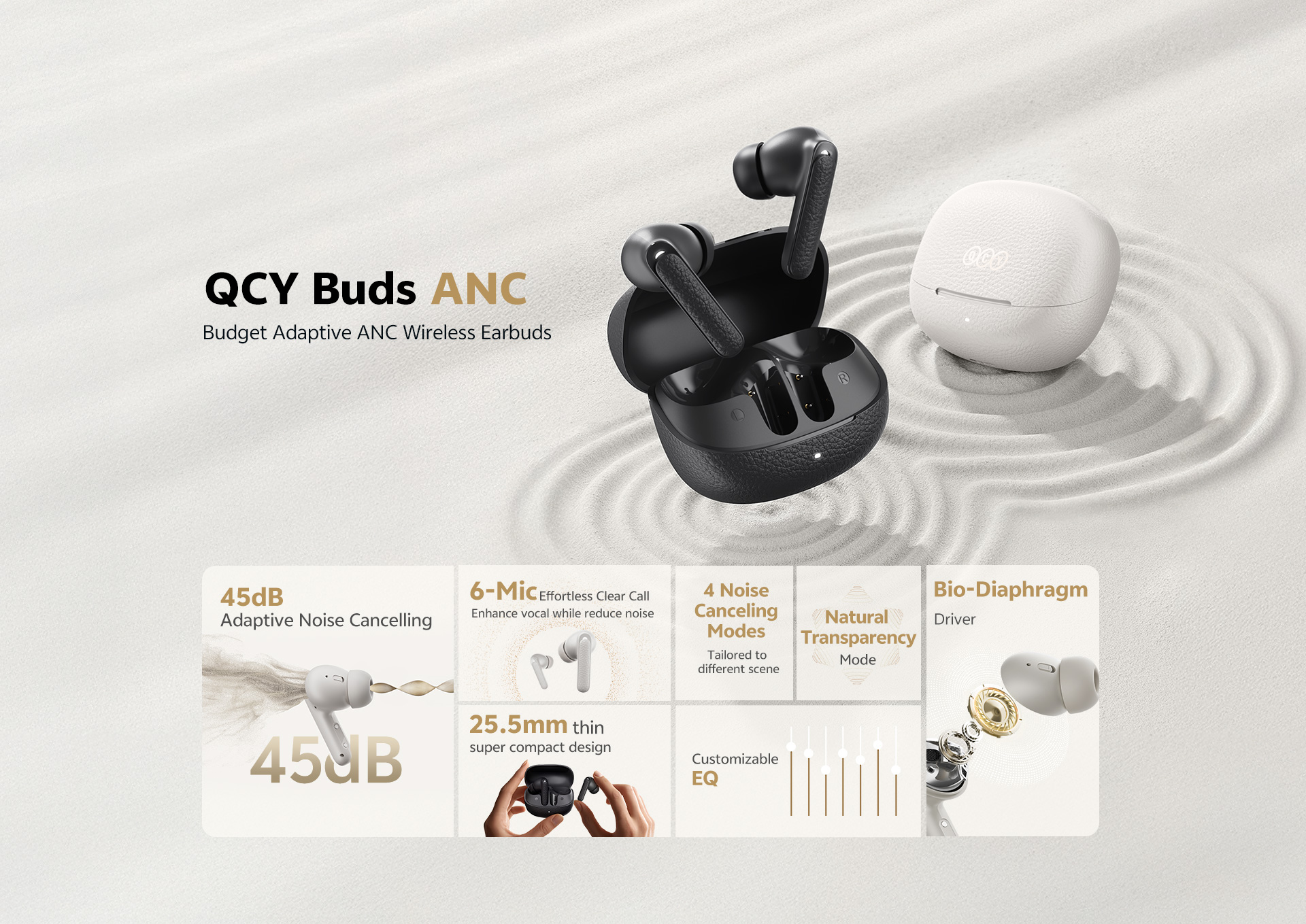 QCY HT15 Earbuds with Adaptive ANC Technology
