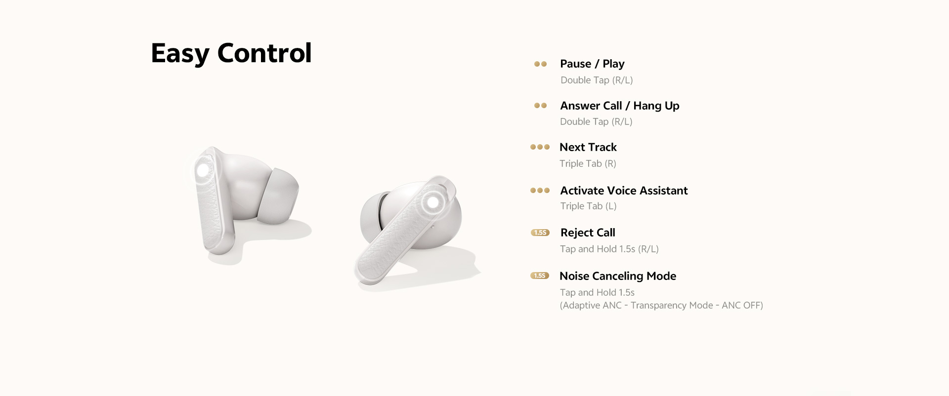 QCY HT15 45dB Adaptive ANC Earbuds for Clear Sound