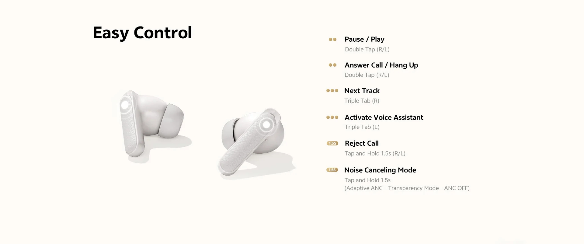 QCY Buds HT15 ANC - Best Noise Cancelling Earbuds