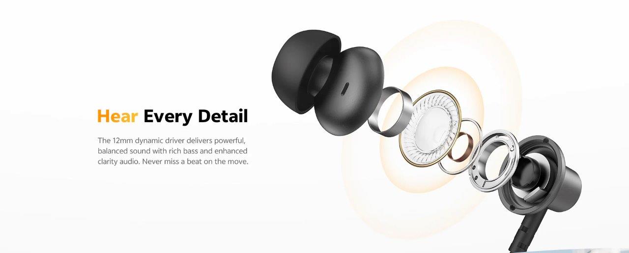 QCY In-ear Neckband Headphones N1 C3 Side View