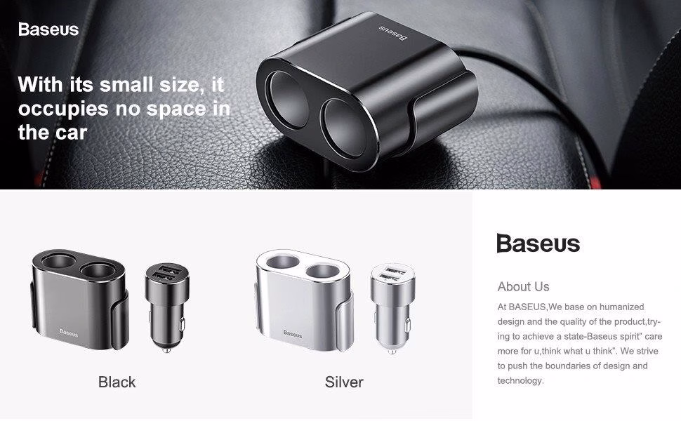 Dual USB Car Charger with Cigarette Lighter – Holooz Bangladesh