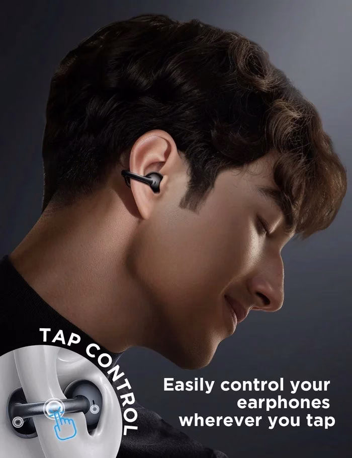 JOYROOM JR-OE3 noise cancelling earbuds side view – Holooz BD
