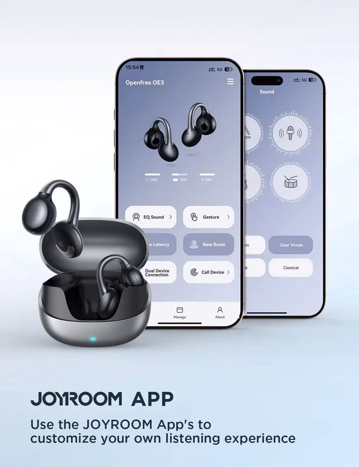 High quality JOYROOM JR-OE3 clip earbuds in black – Holooz Bangladesh