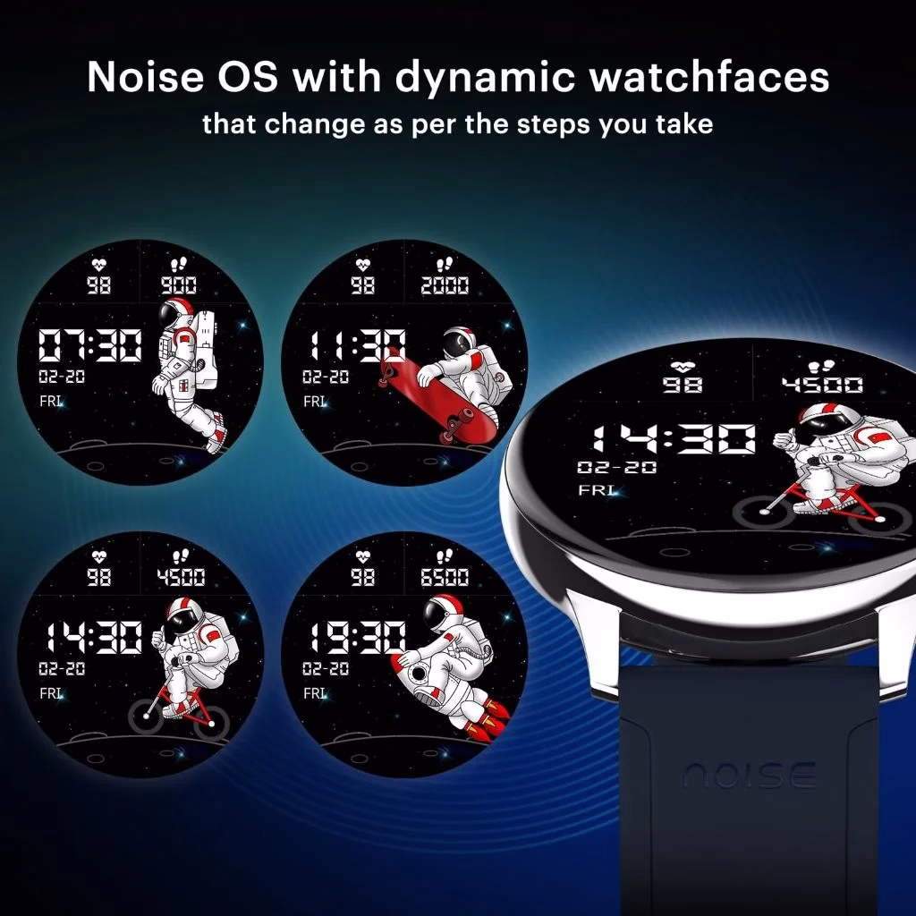 Stylish NoiseFit Vortex Plus smartwatch on wrist - Holooz