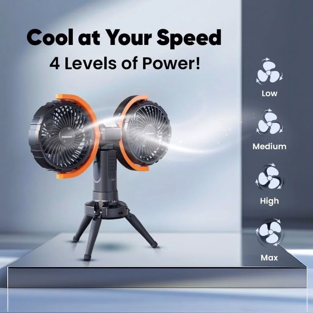Holooz Porodo Lifestyle Desk Fan dual head cooling