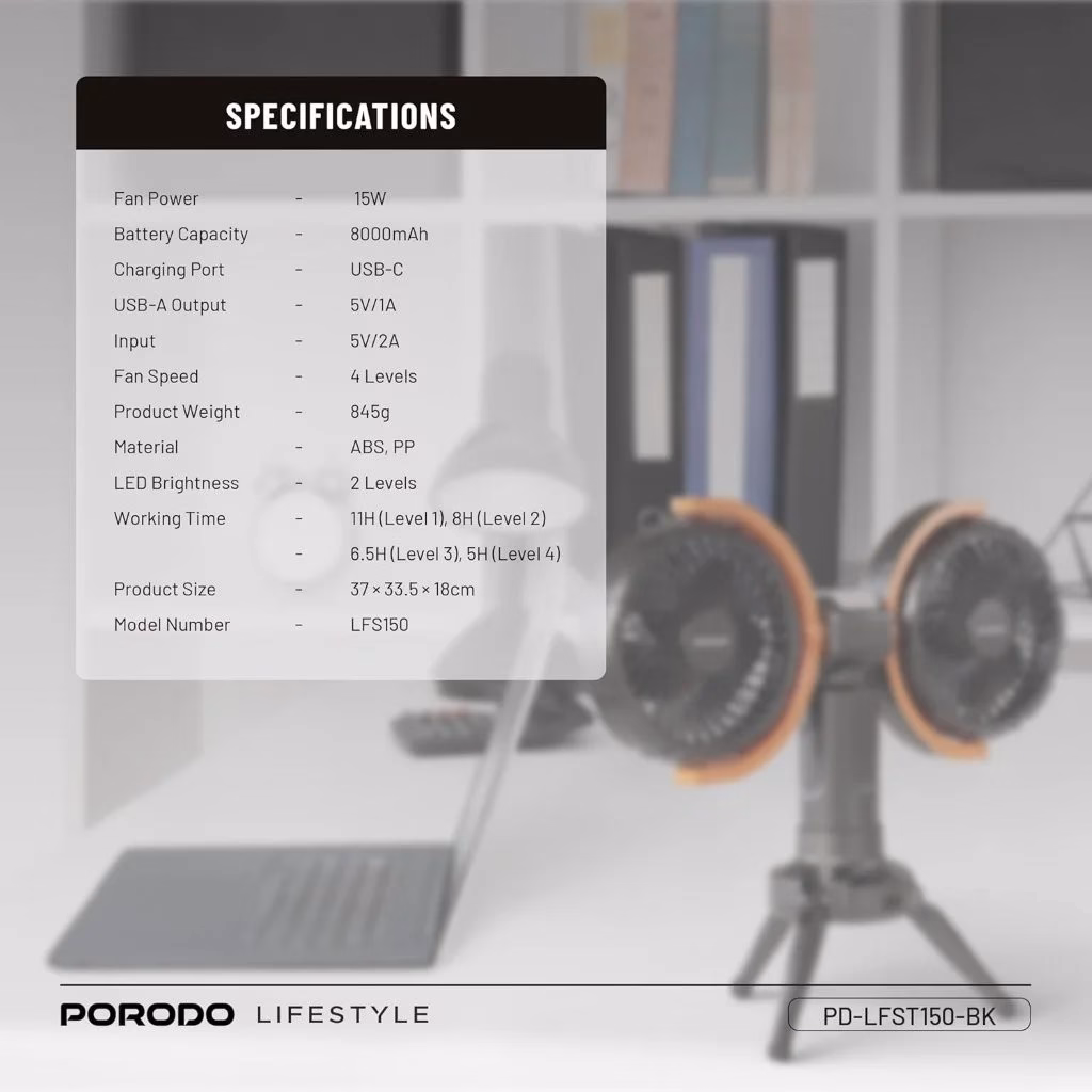 Low price Porodo lifestyle fan at Holooz Bangladesh