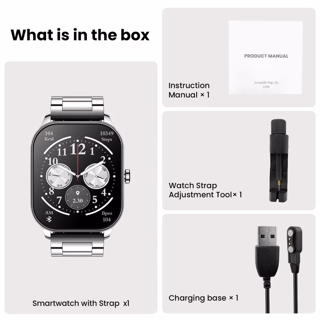 Buy original Amazfit Pop 3S smartwatch online from Holooz