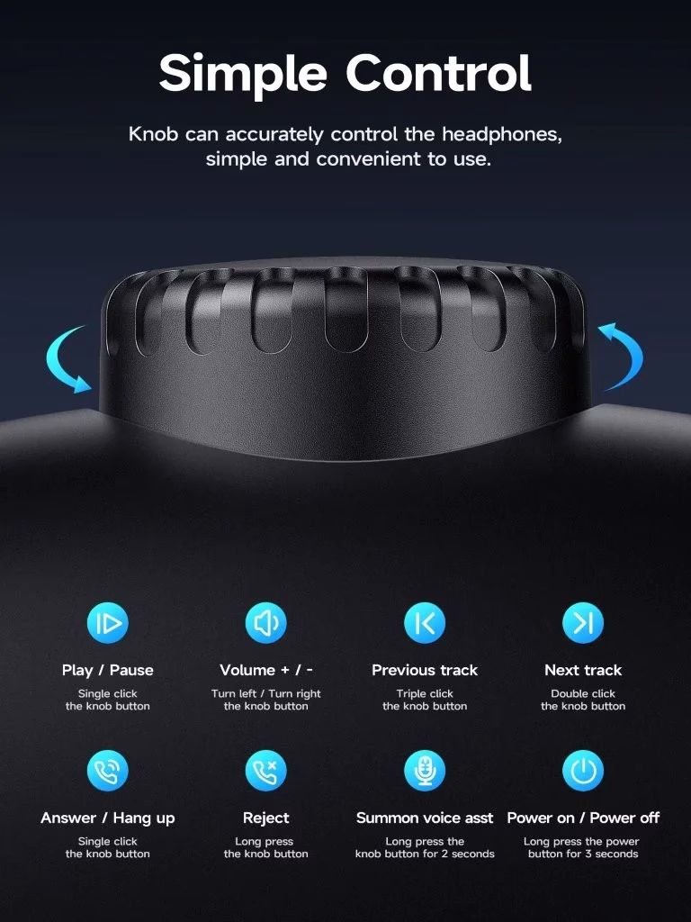 Side profile of Hoco W35 Max ANC headphone