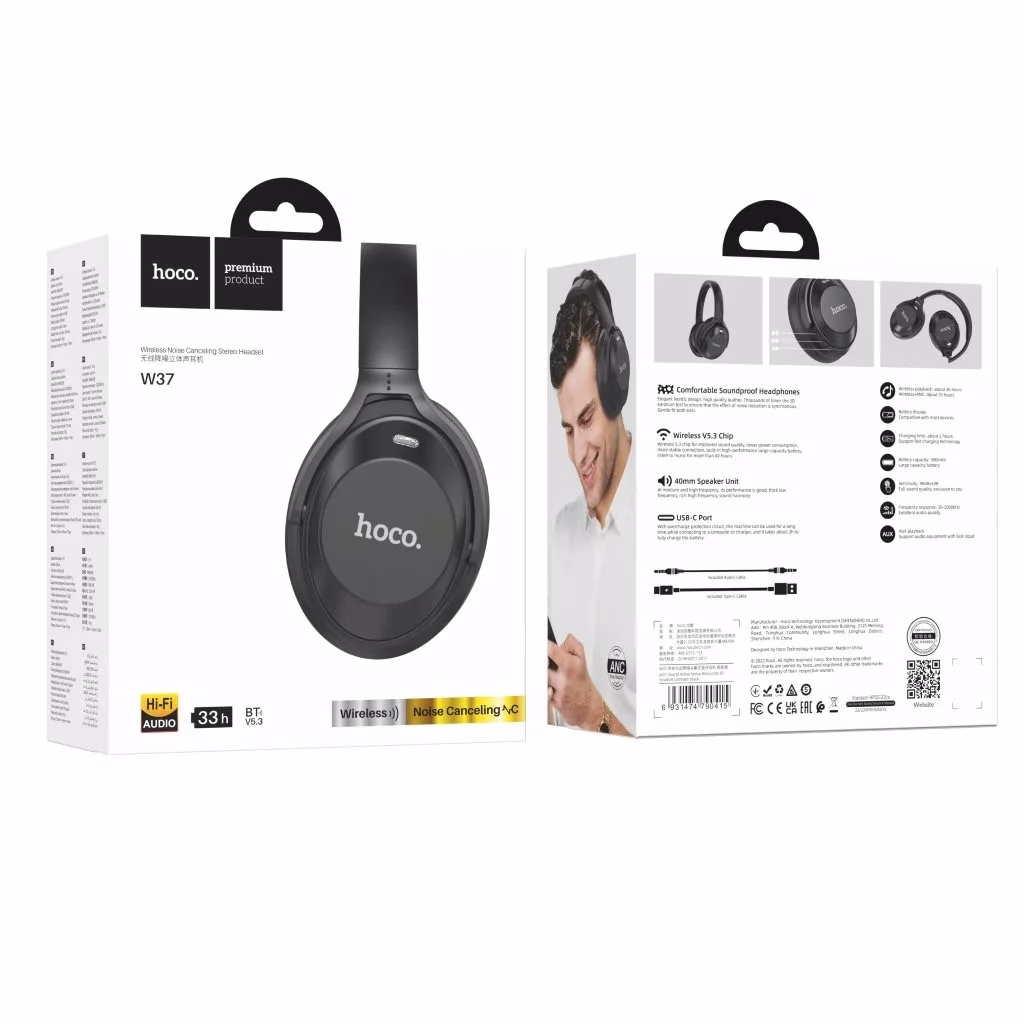 Hoco W37 Noise Canceling Headphone with Bluetooth – Holooz Deal