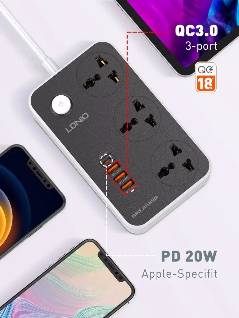 Buy LDNIO SC3412 multi plug extension at low price in Bangladesh