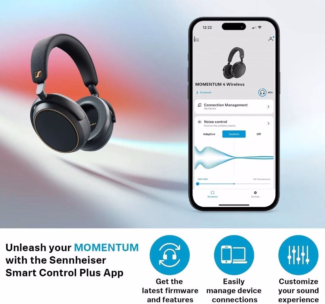 Side profile of Sennheiser MOMENTUM 4 wireless headphones – Holooz store