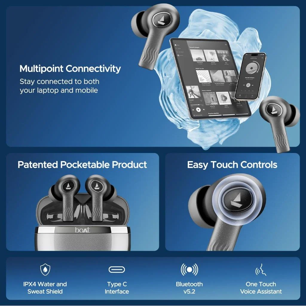 boAt Nirvana Ion ANC Earphones for Gaming and Music – Holooz Bangladesh