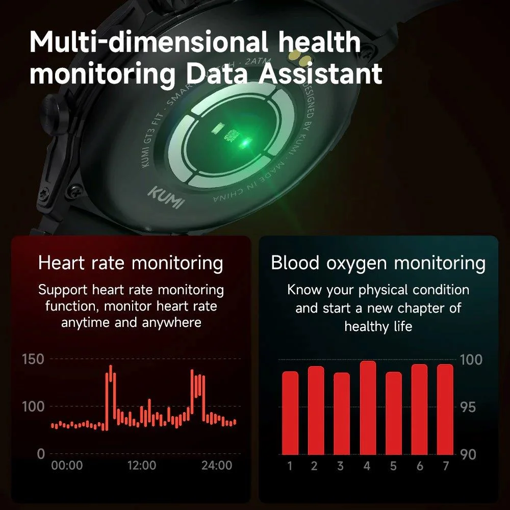Holooz Kumi GT3 Smartwatch with Health Monitoring Features